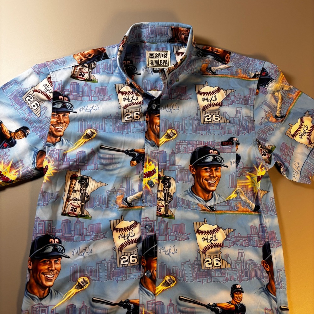 RSVLTS Max Kepler Bamba Minnesota Twins MLBPA KUNUFLEX Button Shirt Men M #26